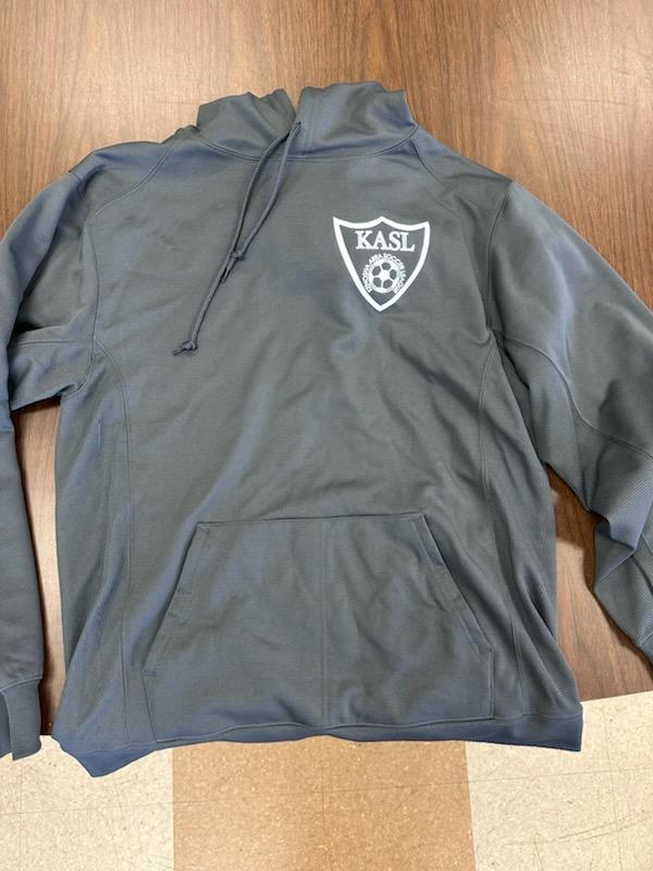 Dry Fit Hoodie, dark gray with white logo